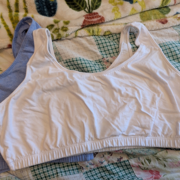2 Fruit of the Loom Sports Bras White And Blue - Picture 3 of 6